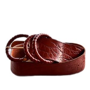 Vintage Women’s Genuine Leather Belt Brown Size S /M Handmade Unique